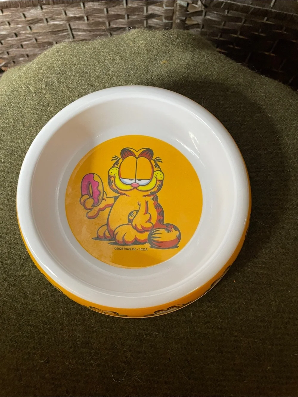Garfield Yellow Ceramic Cat Bowl Set by